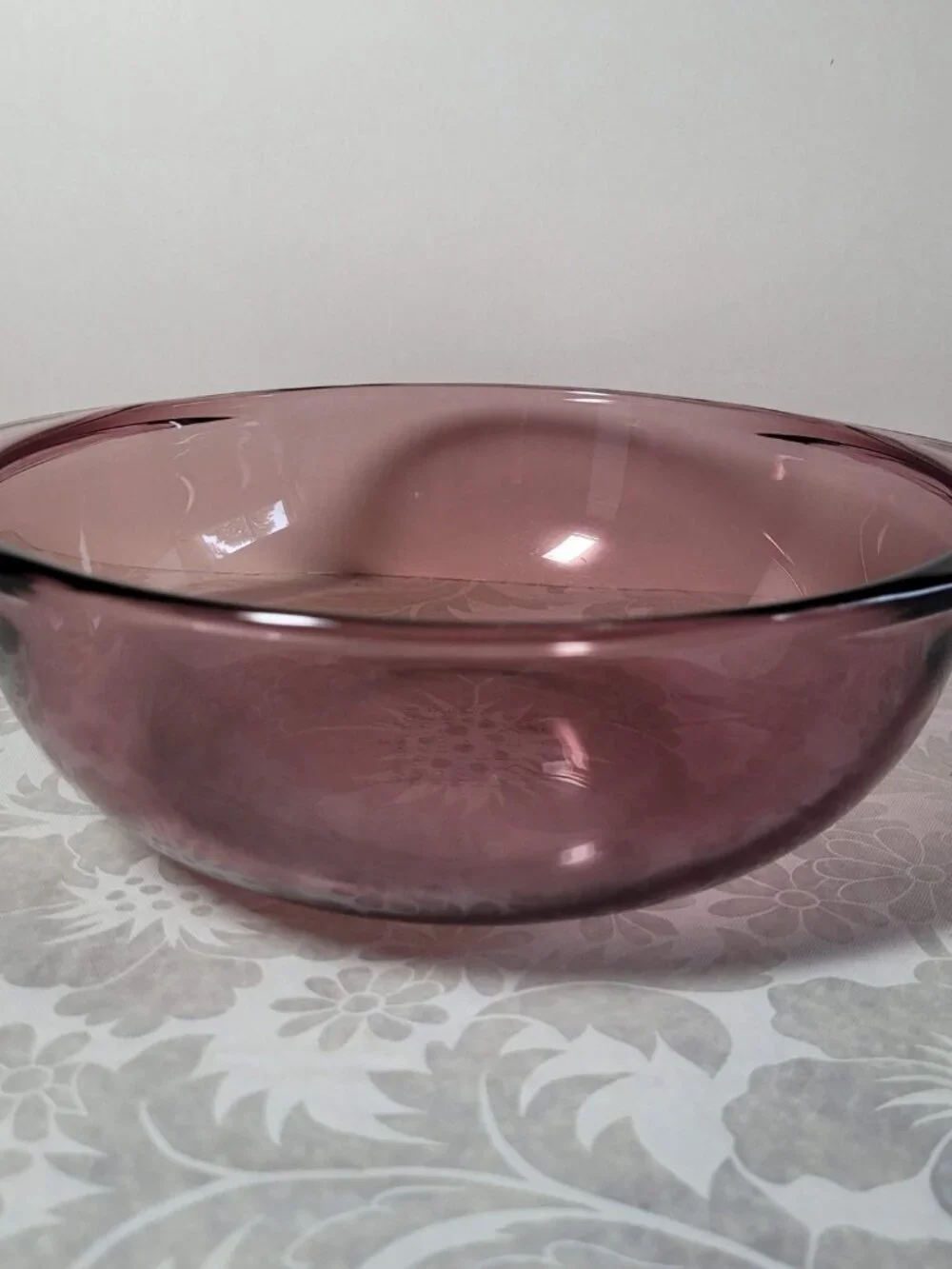 Vintage Pyrex Cranberry Glass Casserole Bowl Dish #023 1.5L 8